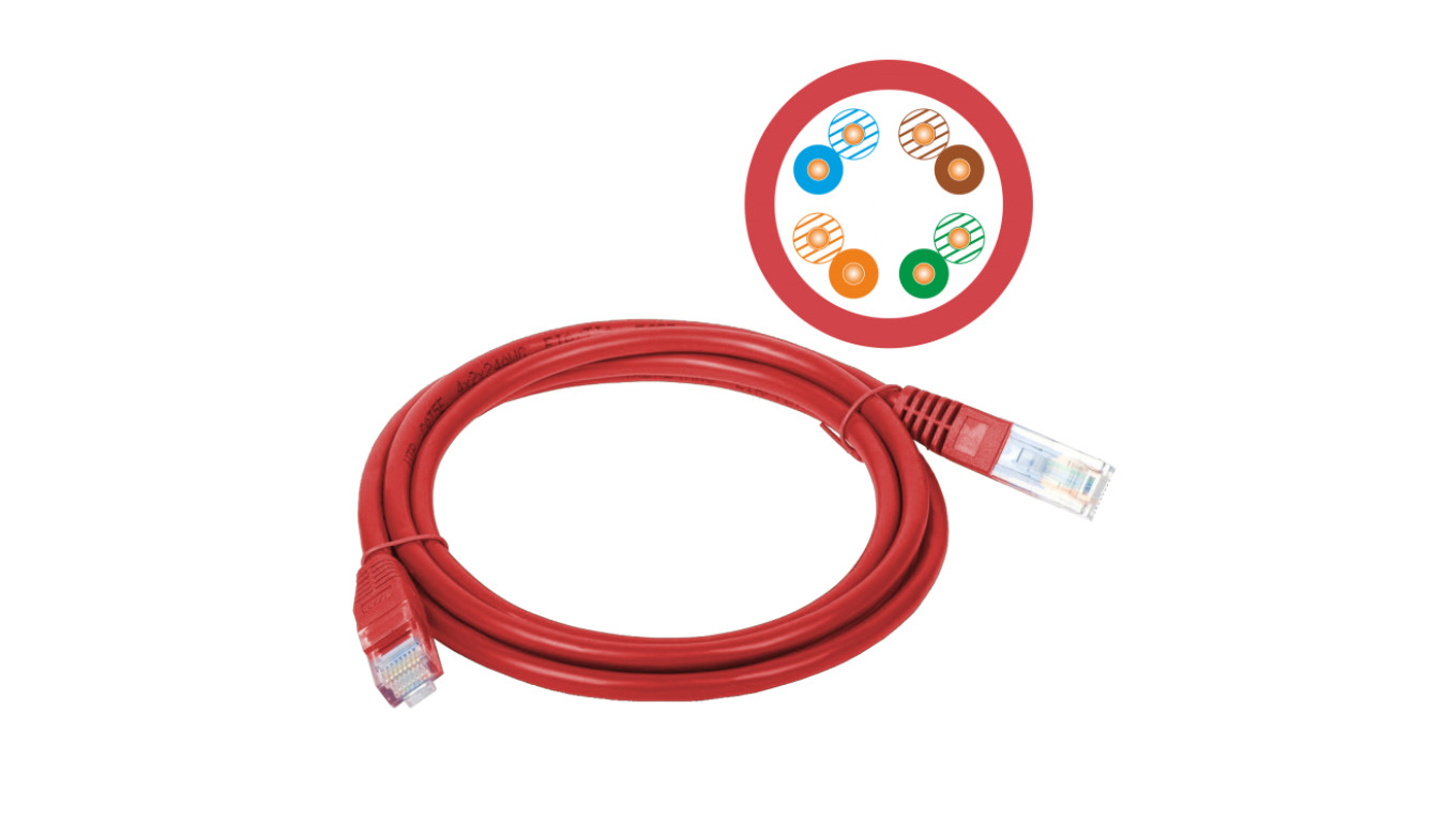 Patchcord UTP A-LAN KKU5CZE2 (RJ45 - RJ45 2m UTP kat. 5e kolor czerwony)