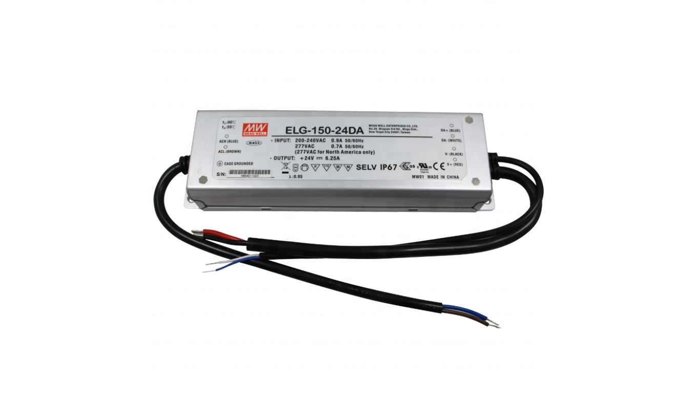 Zasilacz led MeanWell 120W 24VDC ELG-150-24DA-3Y IP67 6,25A DALI