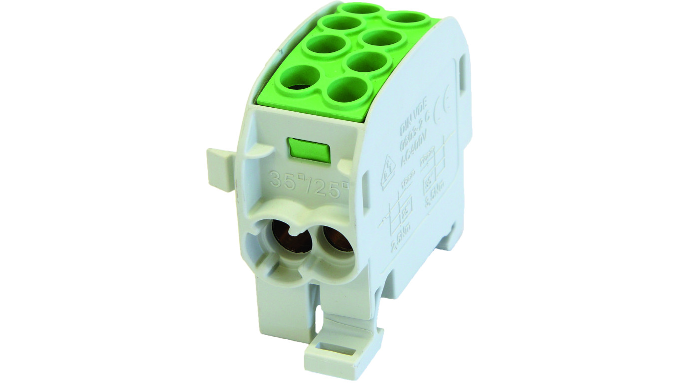 Blok rozdzielczy - odgałęźny Al/Cu SCB 35 (80210) SIMBLOCK zielony 81502005