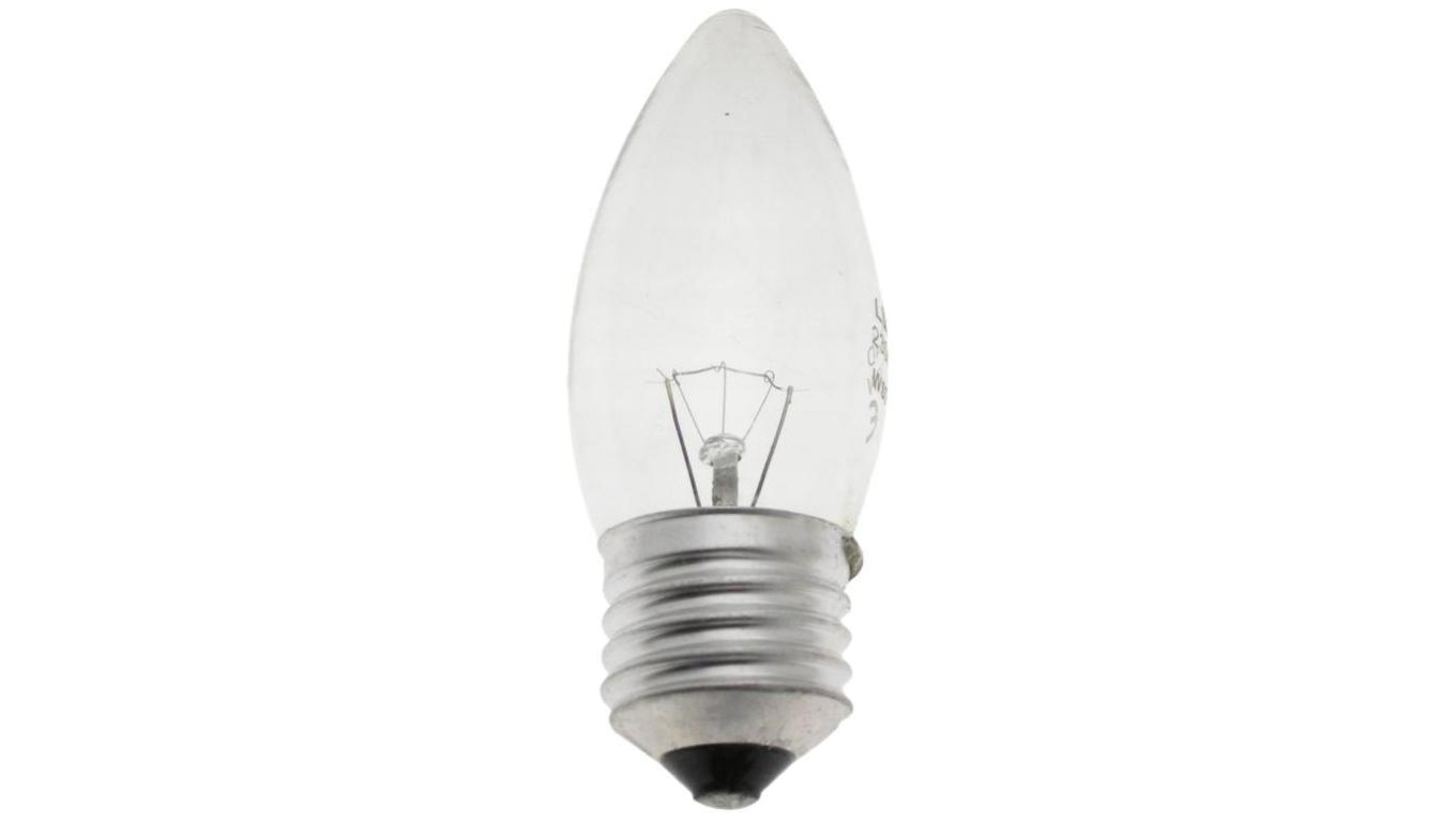 Żarówka wstrząsoodporna C35 świeczka przeźroczysta 25W E27 230V