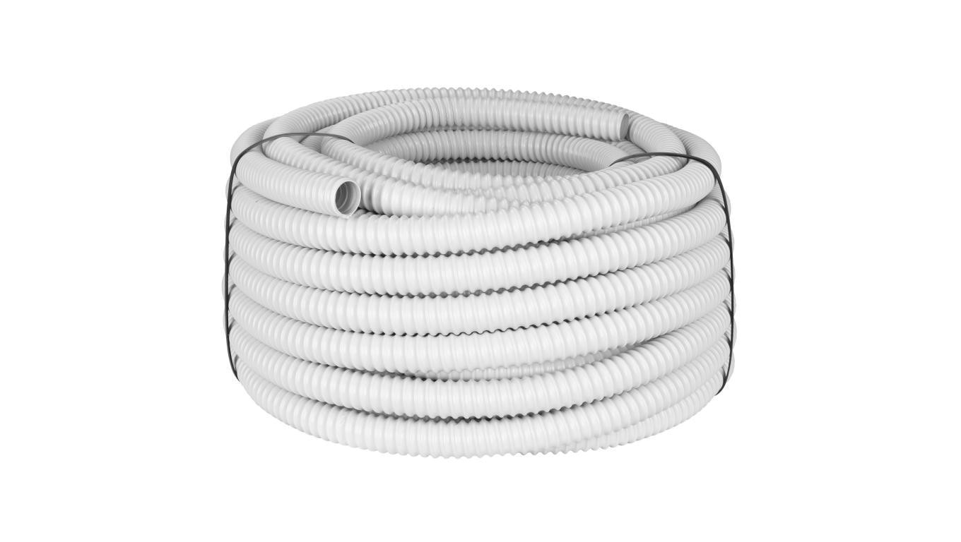 Rura karbowana elektroinstalacyjna GUS (RSF) 16mm wzmocniona spiralą giętka samogasnąca peszel elastyczny 320N PVC UV szara 30m