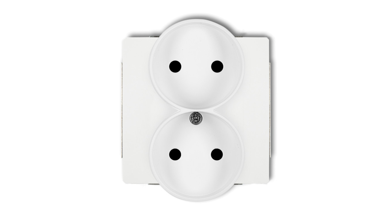 DECO Gniazdo podwójne b/u 2x2P biały DGPR-2p