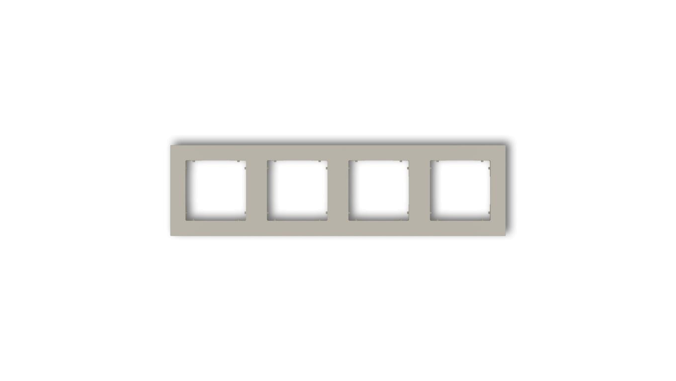 MINI Ramka uniwersalna poczwórna kwadratowa z tworzywa taupe 60MR-4