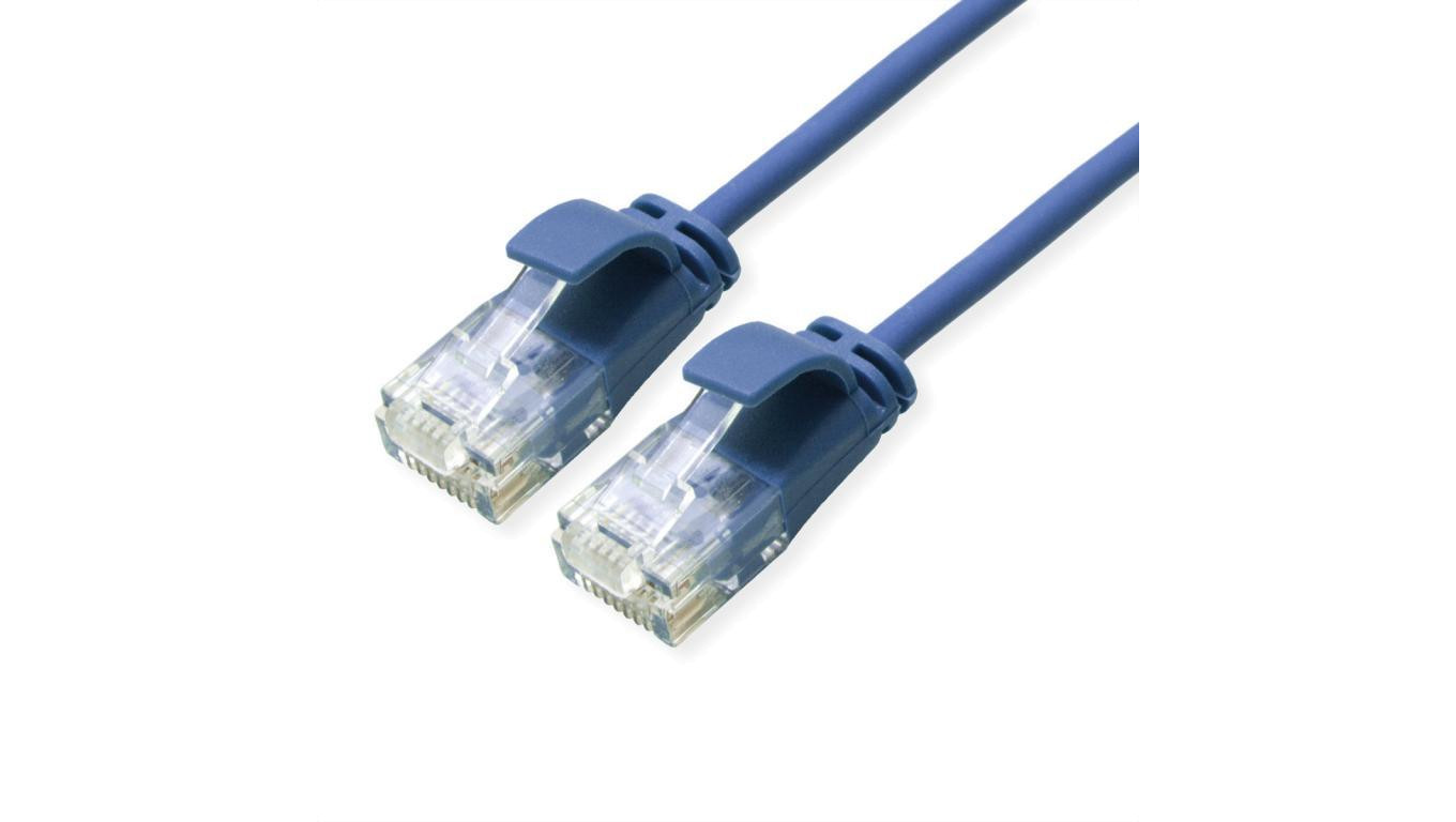 ROLINE UTP Data Center Patch Cord Cat.6A (Class EA), LSOH, bardzo cienki, niebieski, 0,3 m