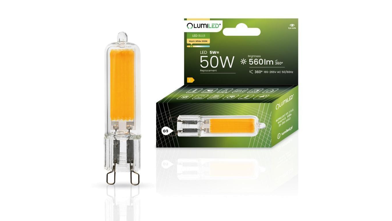 Żarówka LED G9 KAPSUŁKA 5W = 50W 560lm 3000K Ciepła 360 LUMILED