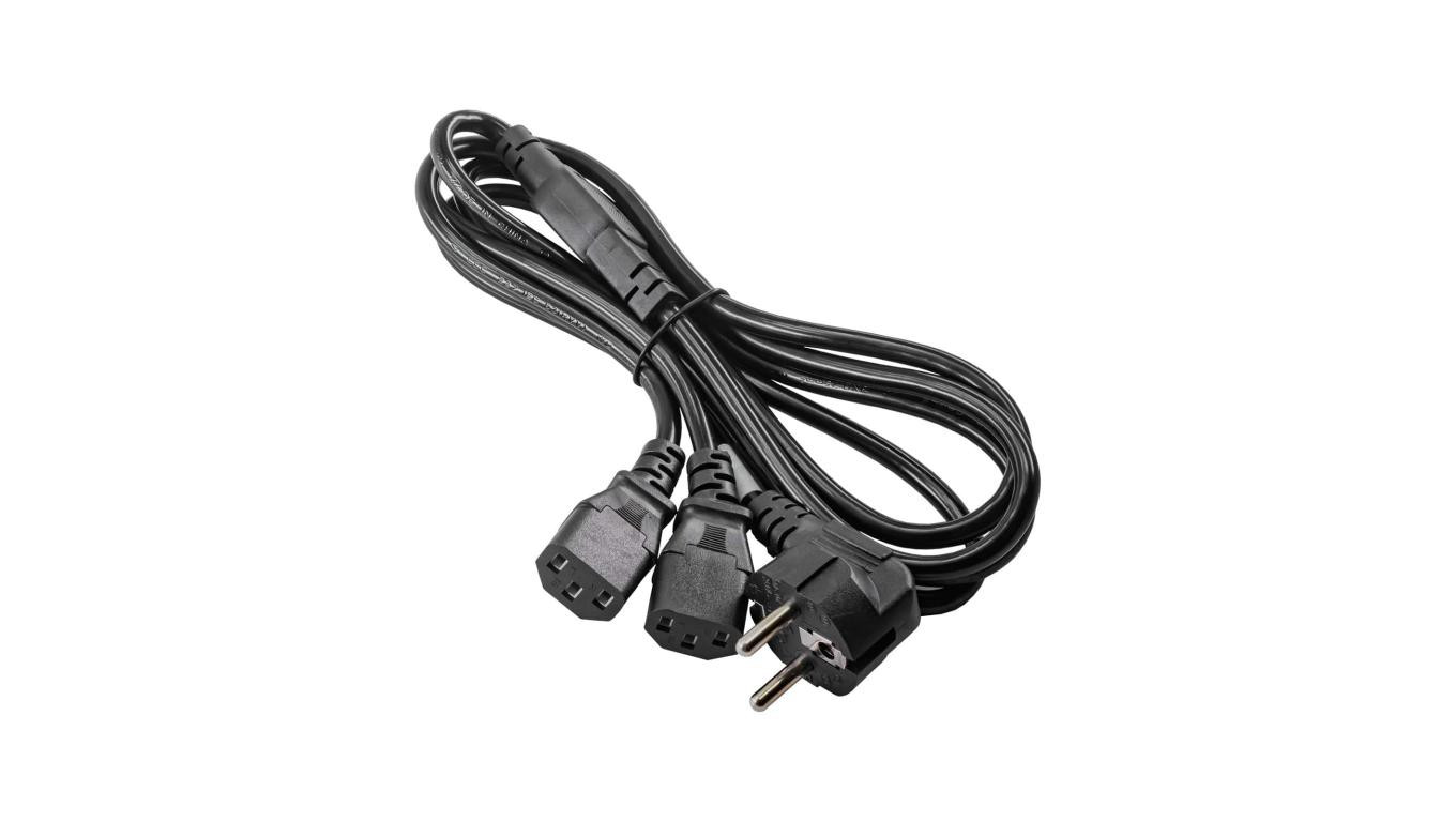 Kabel zasilający Y OEM-PC-02 rozdzielacz CCA CEE 7/7 / 2x IEC C13 1.2m