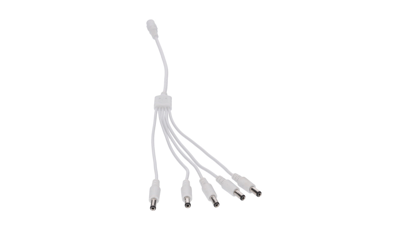 Rozgałęźnik DC 5.5X2.1 5W-1G biały 32cm 22/20awg