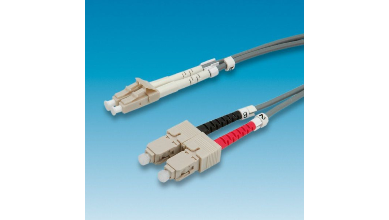 ROLINE Patchcord światłowodowy 50/125um LC-SC 1m szary