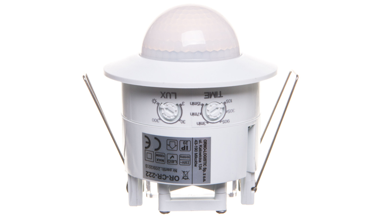 Czujnik ruchu 1200W 360 stopni do sufitów podwieszanych 3 sensory PIR biały OR-CR-222