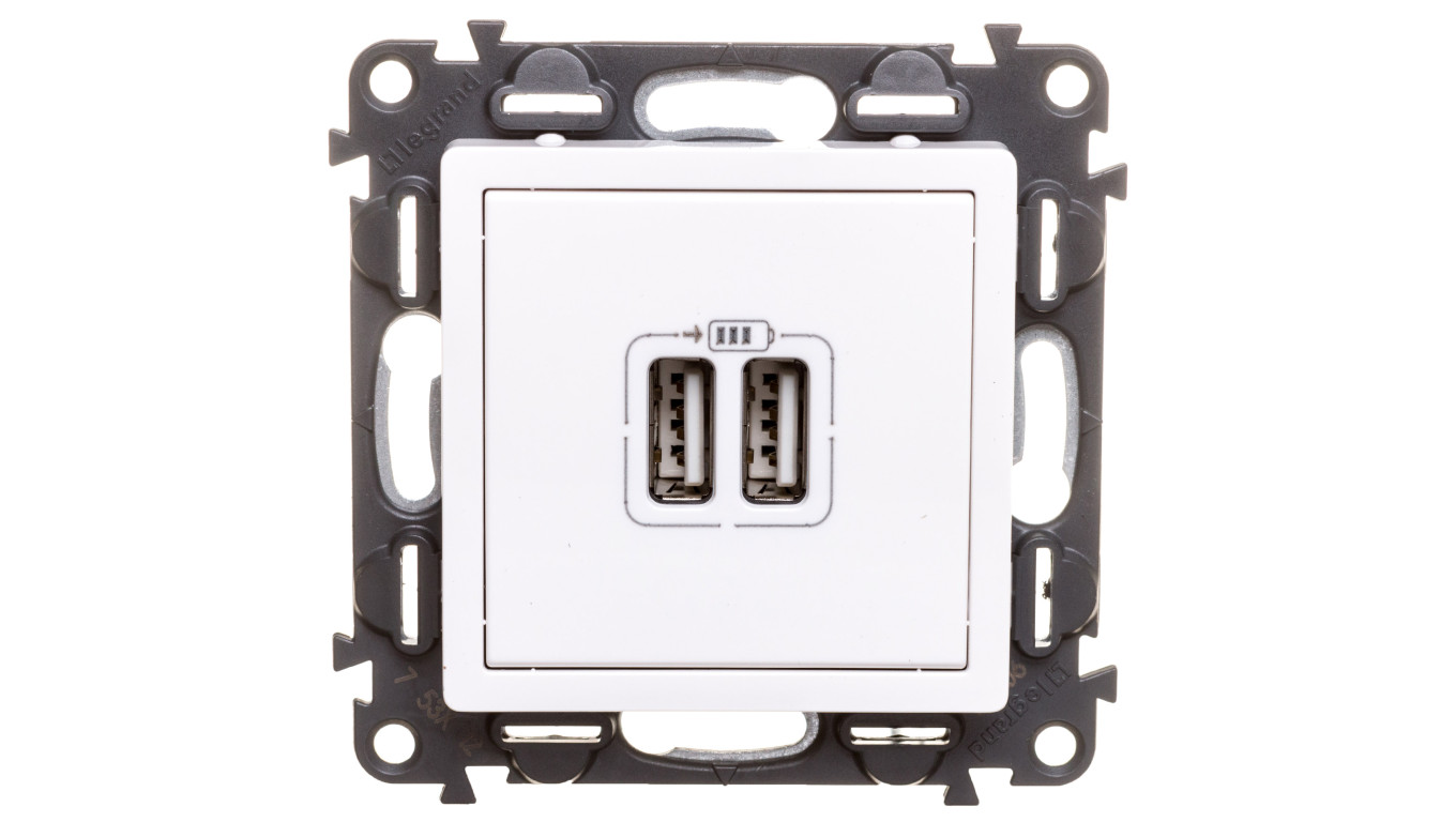 VALENA LIFE Ładowarka z gniazdem 2xUSB biały 753112