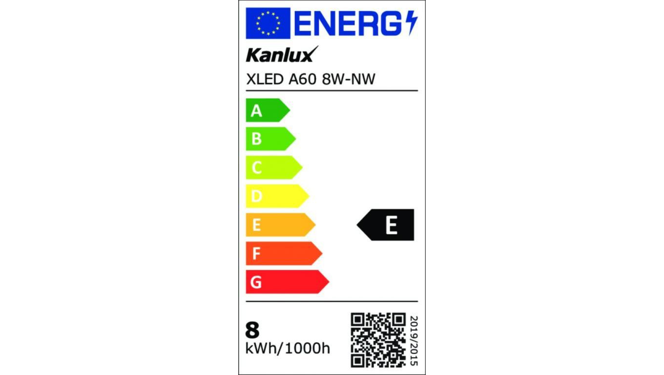 Żarówka LED E27 XLED A60 8W-NW 1055lm 4000K barwa neutralna 33098