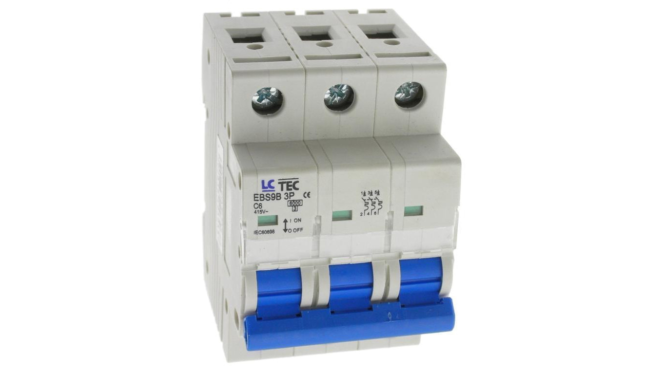 Wyłącznik instalacyjny nadprądowy nadmiarowoprądowy 3P 3M C 6A 6kA 493038 EBS9B