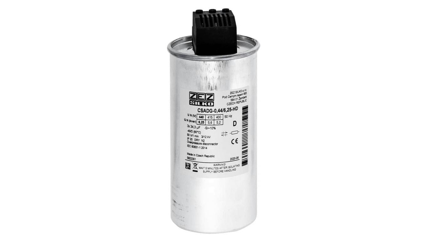 Kondensator 6,25kvar 440V Cn=3x34,25µF In=3x8,21A