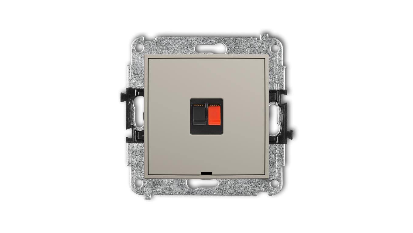MINI Mechanizm gniazda głośnikowego pojedynczego, bez pola opisowego taupe 60MGGBO-1