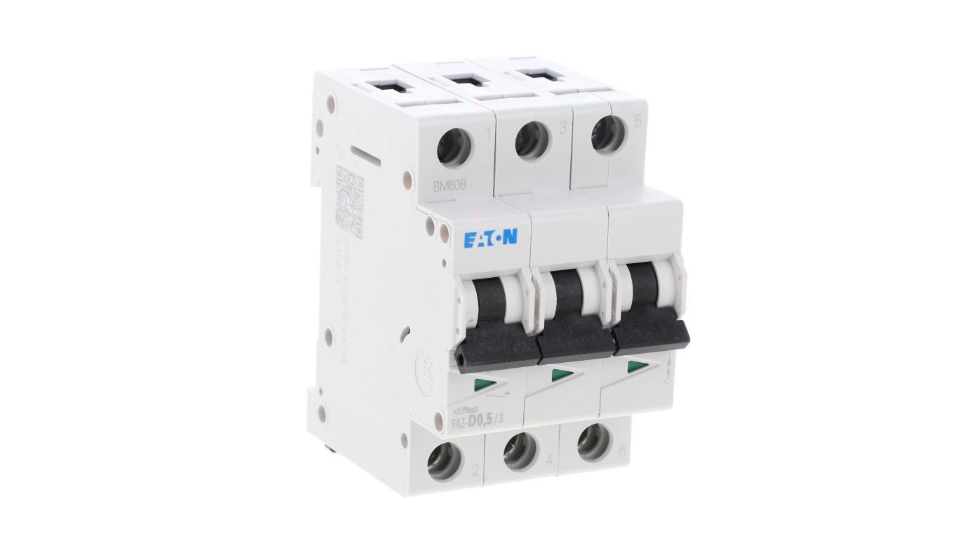 Wyłącznik nadprądowy 3P D 0,5A 15kA AC FAZ-D0,5/3 278880