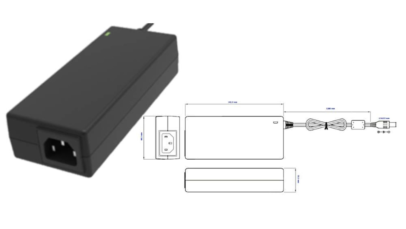 POSC19473D-2555-C14 zasilacz Desktop 90W 19V 4.73A z wtykiem DC - 5.5x2.5mm