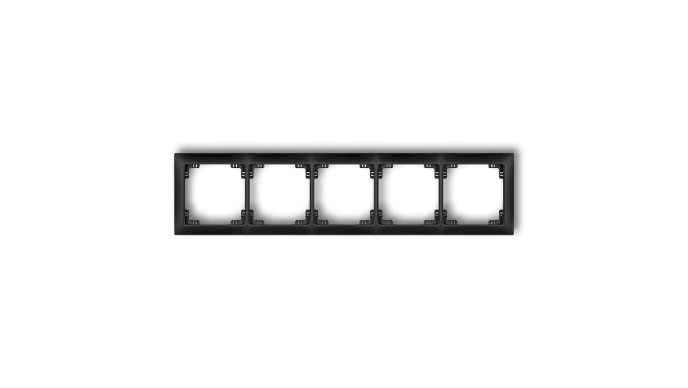DECO Ramka uniwersalna pięciokrotna z tworzywa DECO Soft czarny mat 12DRSO-5