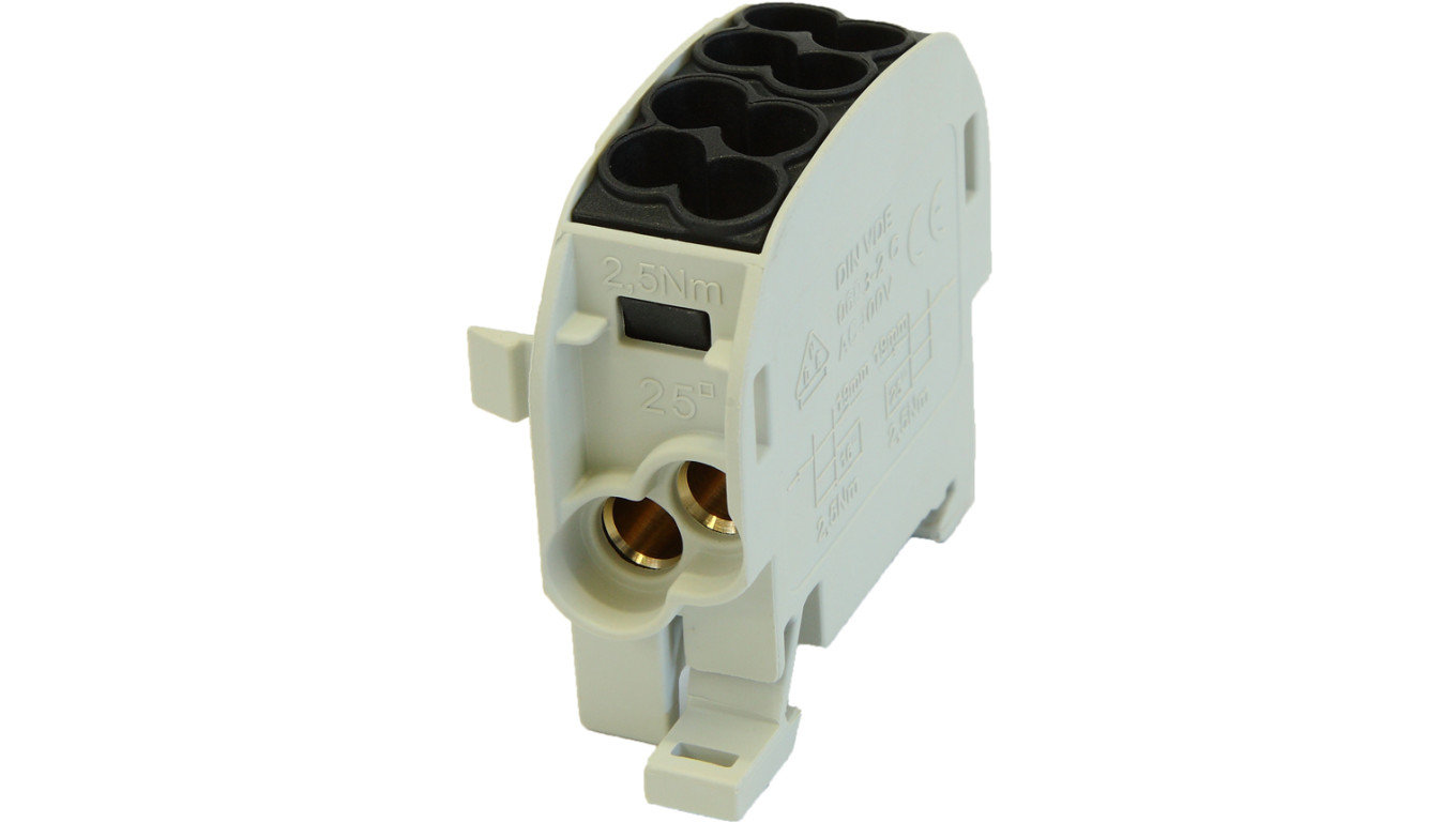 Blok rozdzielczy - odgałęźny Al/Cu SCB 25 (80110) SIMBLOCK czarny 81501007