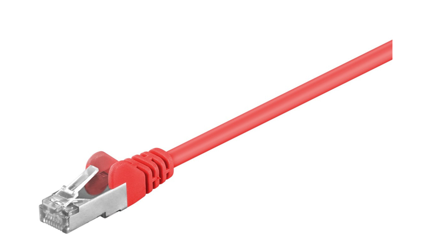 CAT 5e Kabel łączący, SF/UTP, Czerwony - Długość kabla 0.25 m