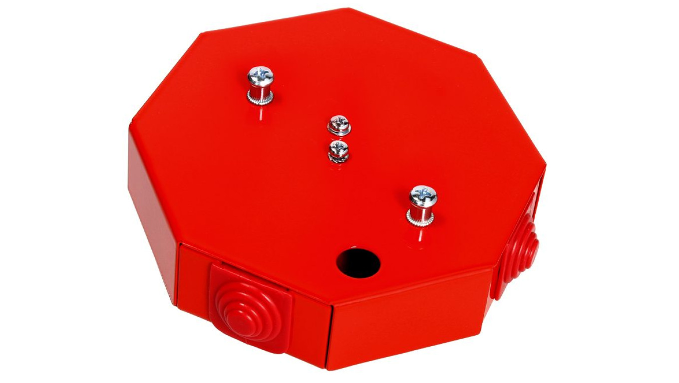 Puszka przeciwpożarowa PIP-1AN R3x2x4 ośmiokątna, E90, rozgałęźna, wymiary 115x28x123mm, czerwony 84621616