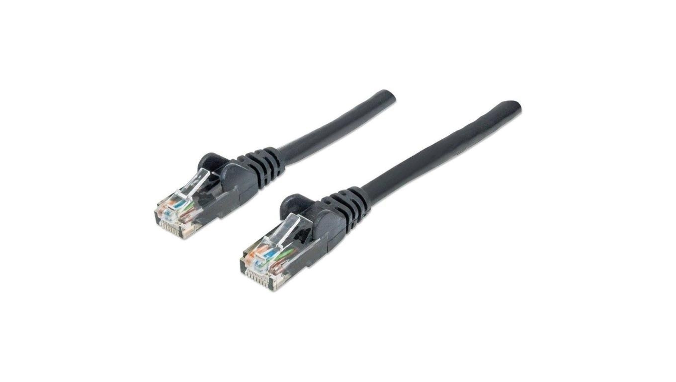 Patch Cord Cat5E UTP 1,0M Czarny 100 Miedź 320740