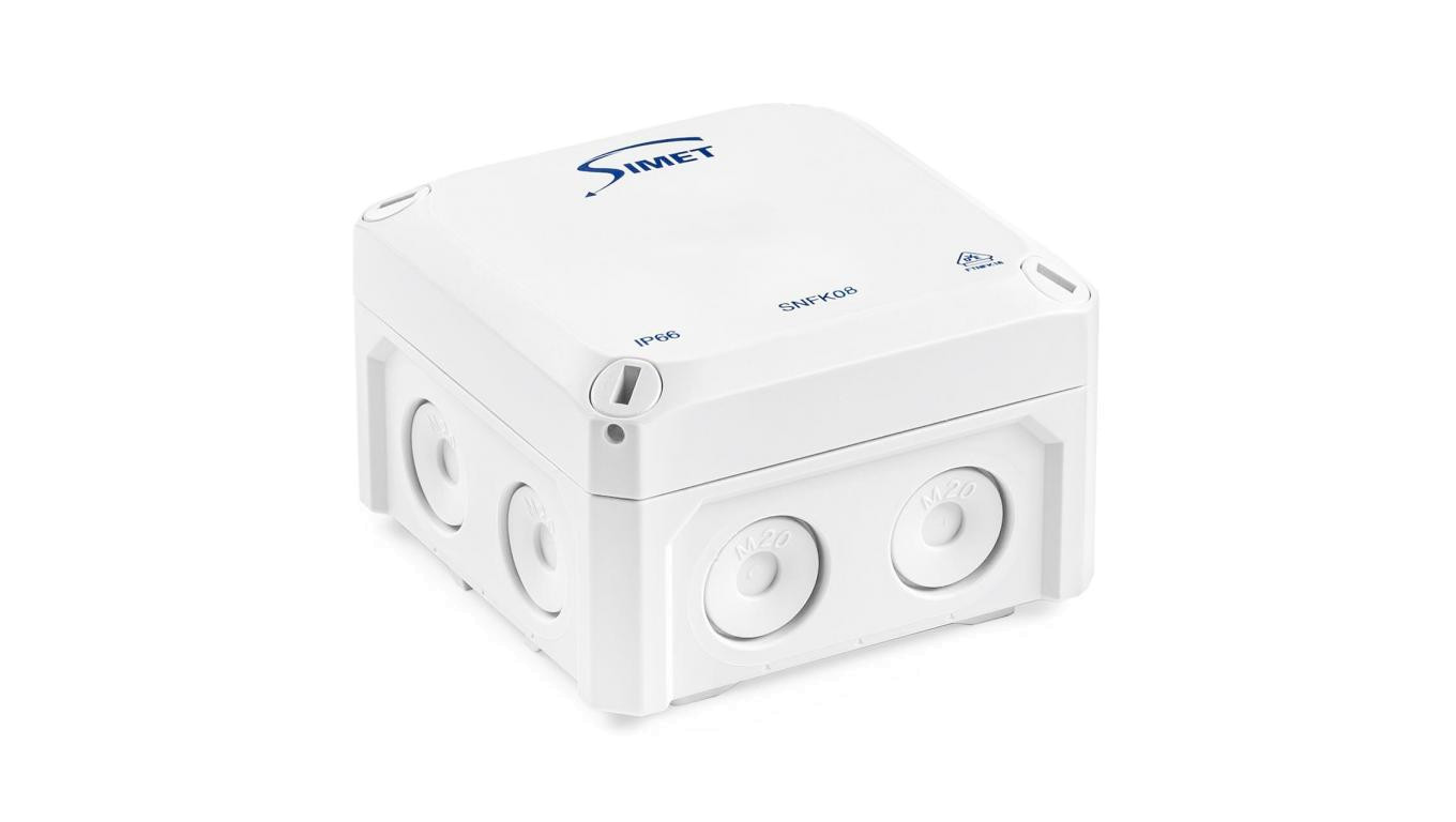 Puszka naścienna 85x85x54mm IP66 z membranami biała SNFK08 83168006