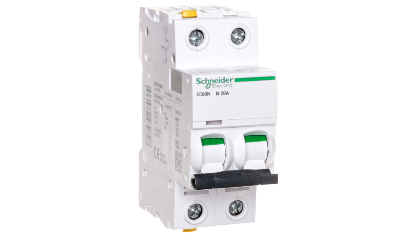 Wyłącznik nadprądowy 2P B 20A 6kA AC iC60N-B20-2 A9F03220