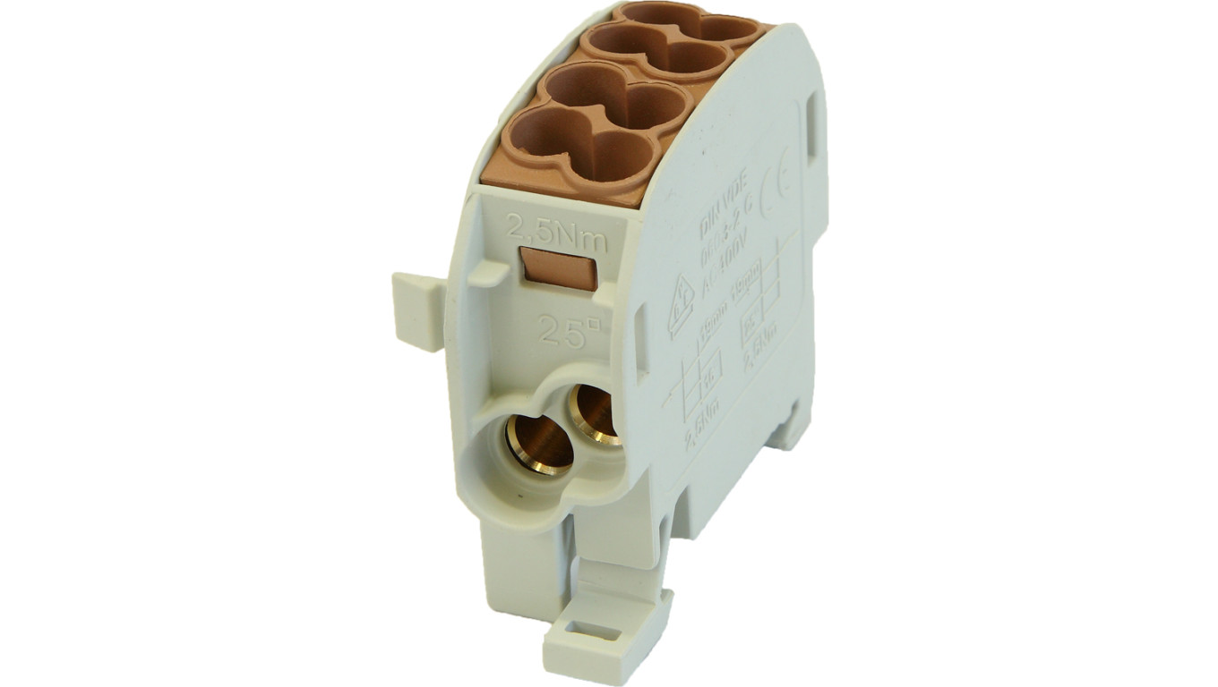 Blok rozdzielczy - odgałęźny Al/Cu SCB 25 (80110) SIMBLOCK brązowy 81501015