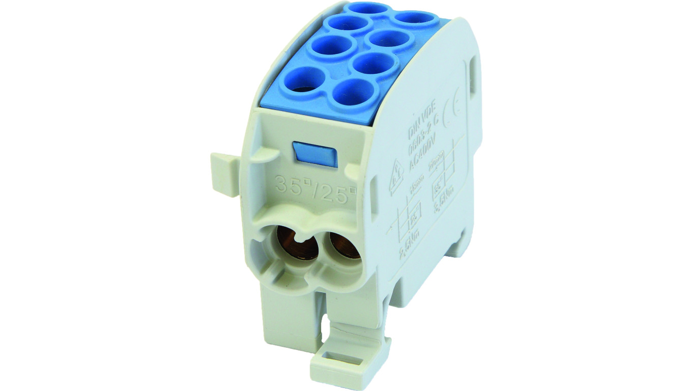 Blok rozdzielczy - odgałęźny Al/Cu SCB 35 (80210) SIMBLOCK niebieski 81502003