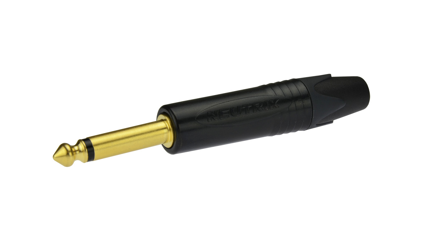 NEUTRIK Wtyk instrumentalny Jack 6,3mm Mono na kabel do 7,0mm pozłacany czarny NP2X-B