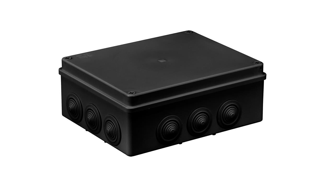 Puszka hermetyczna S-BOX 240x190x90, 12 dławików, odporna na UV, czarna, IP65 /S-BOX 506C/