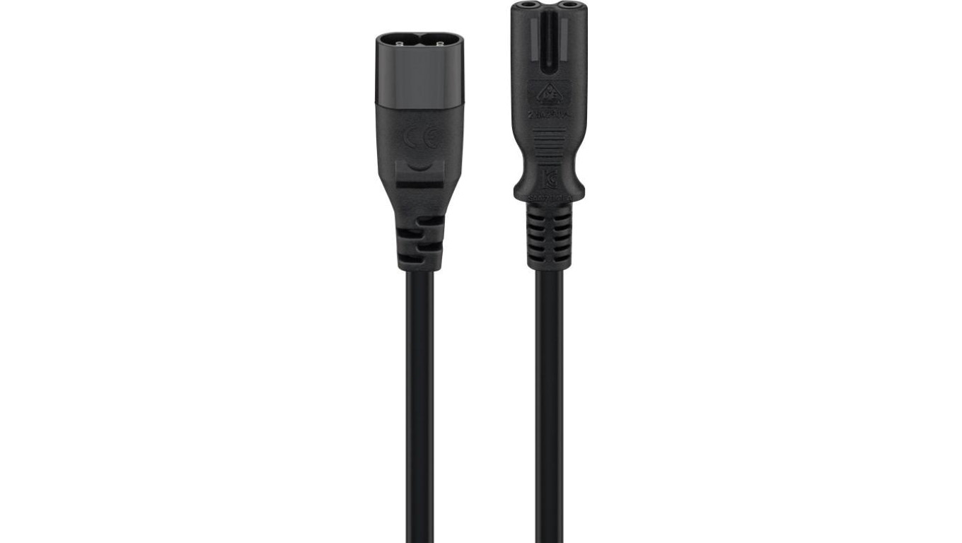 Kabel przedłużający C7/C8, 2 m, czarny - Wersja kolorystyczna Czarny