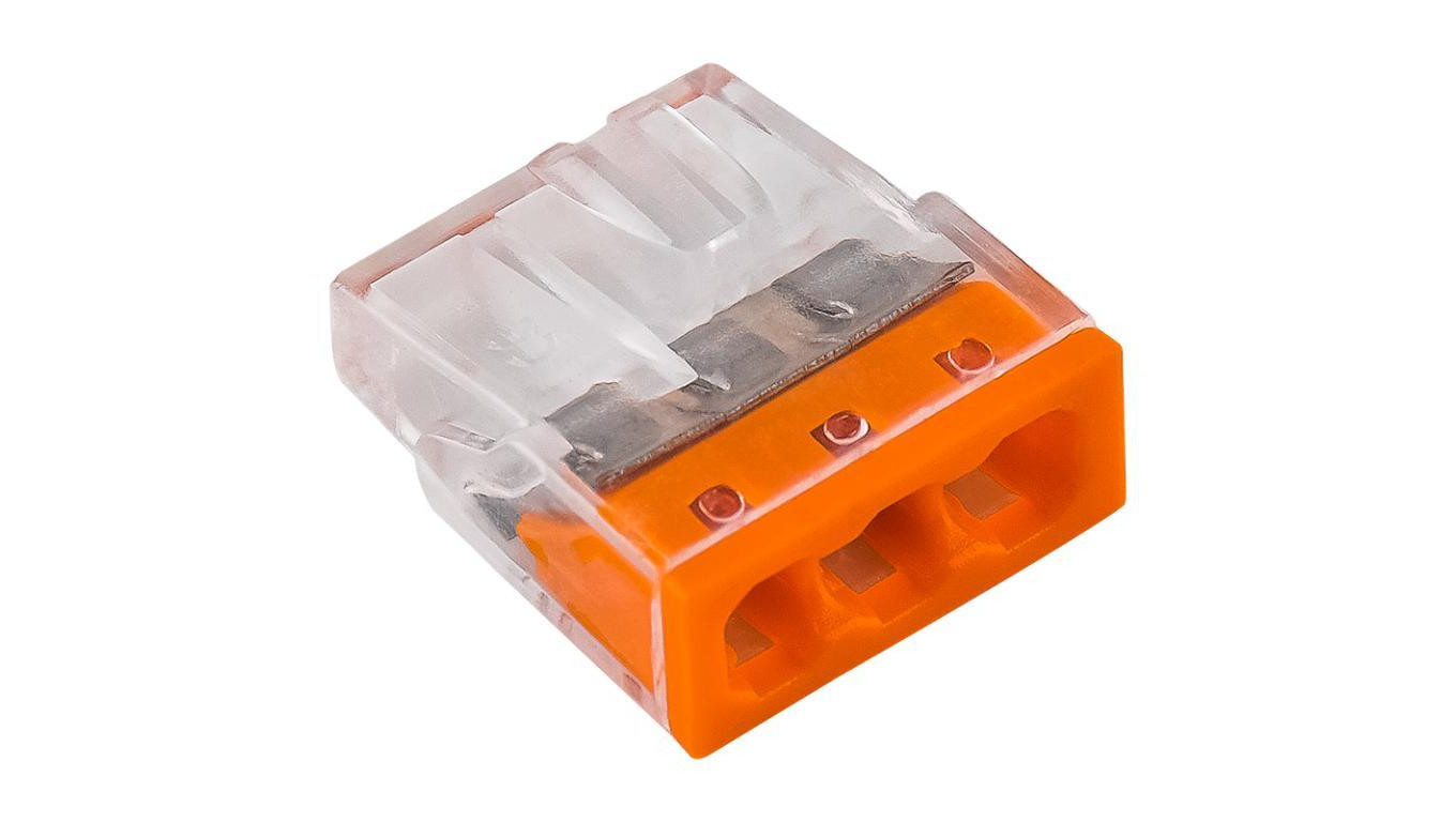 Szybkozłączka 2,5mm2, 3 styki, pomarańczowa, E.4181T /100szt./