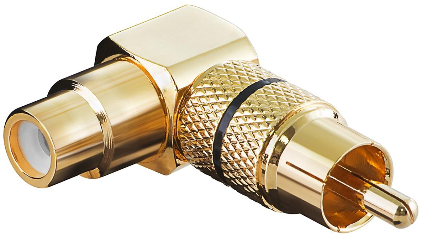 Adapter cinch 90 wersja złota Czarny - Wersja kolorystyczna Czarny