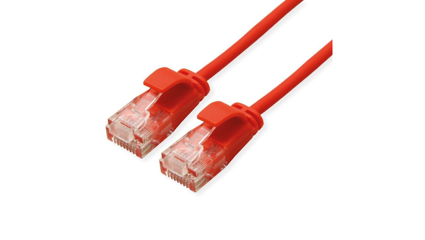 ROLINE UTP Data Center Patchkabel Cat.6A (Class EA), LSOH, extra dun, czerwony, 0,5 m