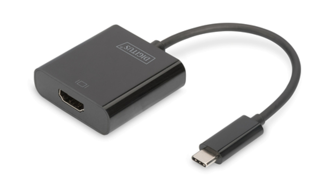 Adapter graficzny HDMI 4K 30Hz UHD na USB 3.1-C z audio czarny dł. 15cm DA-70852