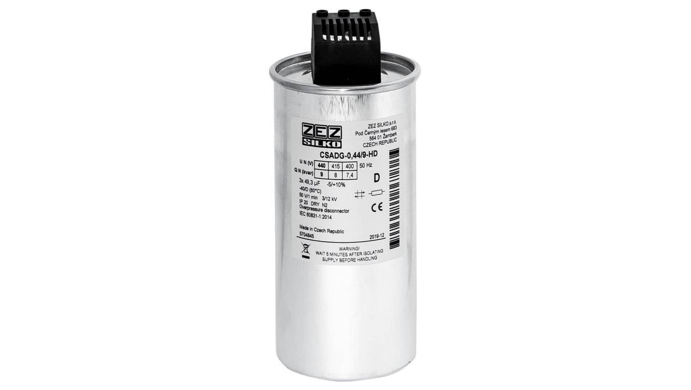 Kondensator 9kvar 440V Cn=3x49,32µF In=3x11,82A