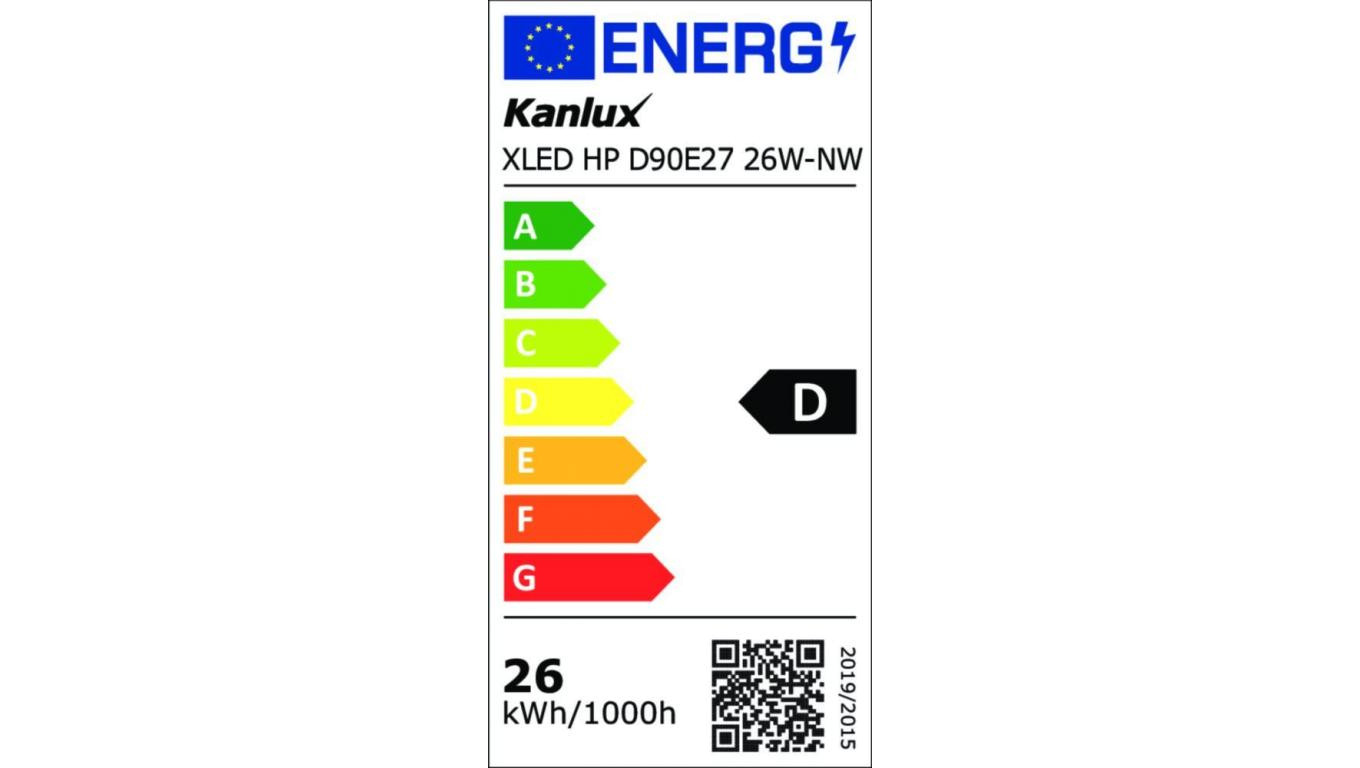 Żarówka specjalistyczna LED E27 XLED HP D90E27 26W-NW 4000lm 4000K barwa neutralna IP65 PF0,9 3lata Gwar. 37346