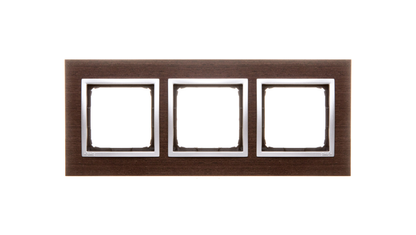 Simon 54 Nature Ramka potrójna drewno SREBRNE WENGE DRN3/84