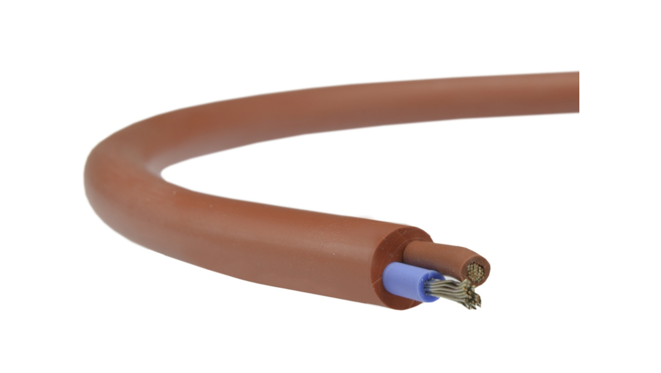 Kabel silikonowy SIHF 180C 300/500V 2x0,75 ciepłoodporny LSOH ceglasty linka TKD /100m/