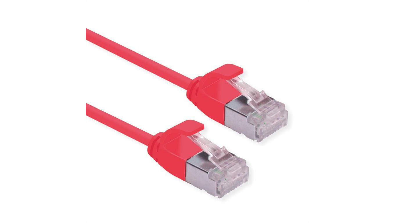 ROLINE F/UTP DataCenter Patchkabel Cat.6A (Class EA), LSOH, extra dun, czerwony, 3 m