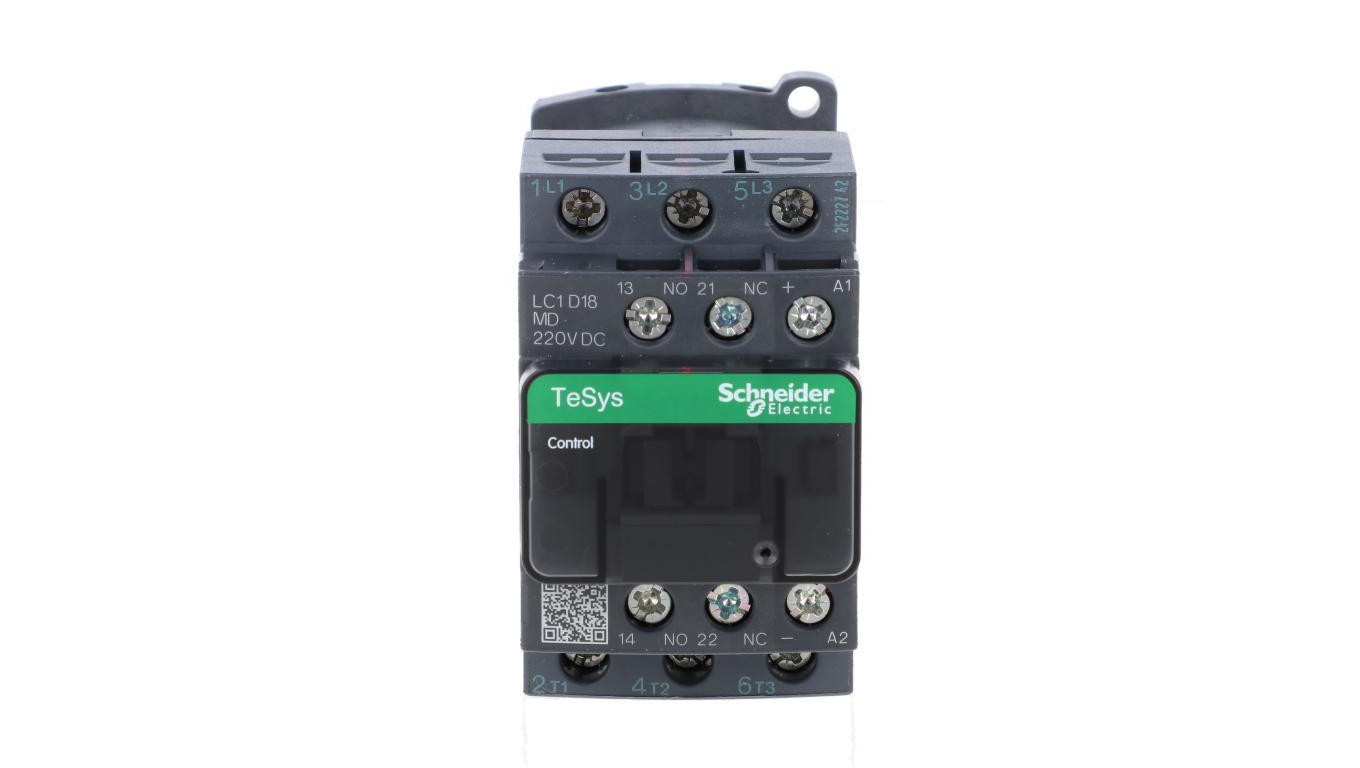 TeSys Deca Stycznik mocy 18A 3P 220V DC 1Z 1R LC1D18MD