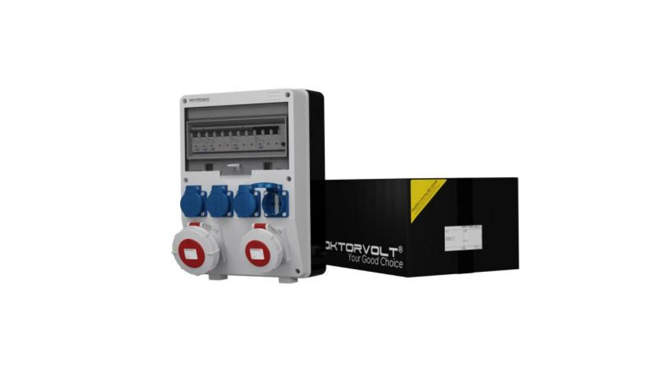 Rozdzielnica budowlana TD-S/FI 32A 16A IP67 4x230V Schuko Doktorvolt 6626