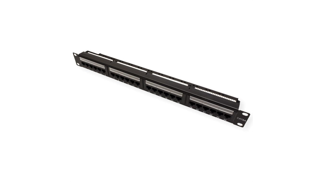 VALUE Patch panel kat. 6A (klasa EA) 19, 24 P, nieekranowany, czarny